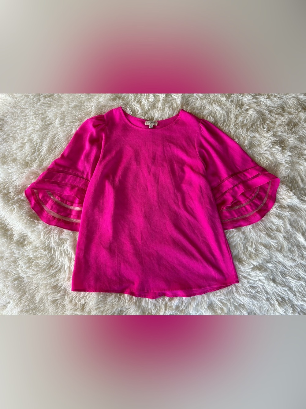 Umgee | Hot Pink Flutter Sleeve Blouse